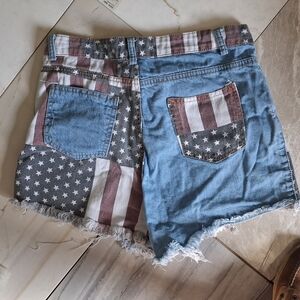 Denim American Flag Women Shorts